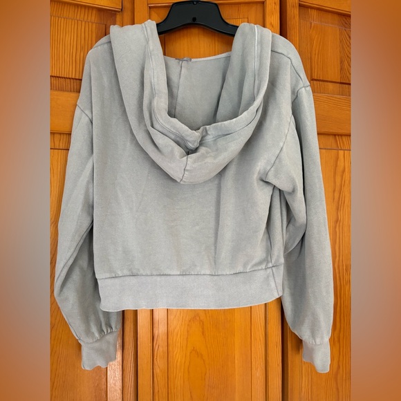 GAP Sage Green Full-Zip Hoodie with White Drawstrings - Picture 2 of 2